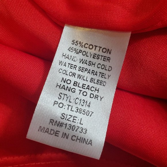 Umgee | Cold Shoulder red Ruffle dot Dress size L - Picture 12 of 12